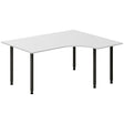 Ergoff Skrivebord DNA, Lysgrå 1600x1200 mm Højre I-ben/Sort – Skriveborde (billede 1)