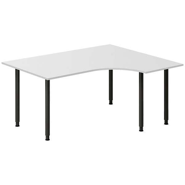 Ergoff Skrivebord DNA, Lysgrå 1600x1200 mm Højre I-ben/Sort – Skriveborde (billede 1)