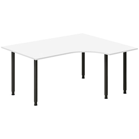 Ergoff Skrivebord DNA, Hvid 1600x1200mm Højre I-ben/Sort – Skriveborde (billede 1)