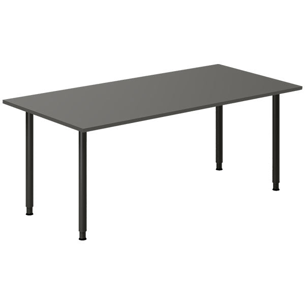 Ergoff Skrivebord DNA, Antracit 1800x800 mm I-ben/Sort – Skriveborde (billede 1)