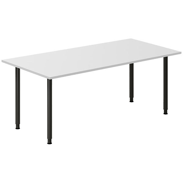 Ergoff Skrivebord DNA, Lysgrå 1800x800 mm I-ben/Sort – Skriveborde (billede 1)