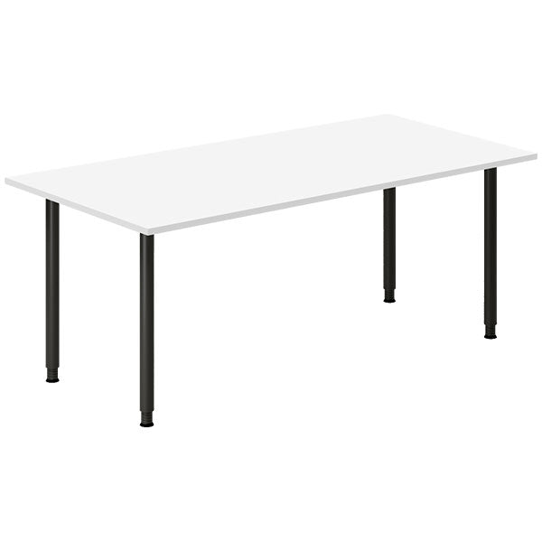 Ergoff Skrivebord DNA, Hvid 1800x800mm I-ben/Sort – Skriveborde (billede 1)