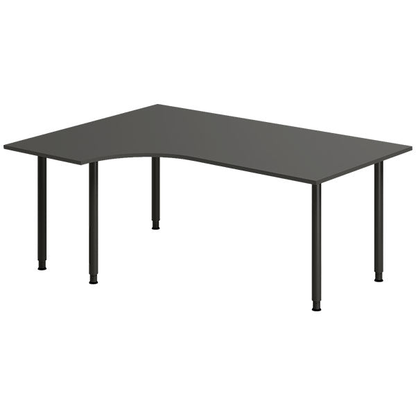 Ergoff Skrivebord DNA, Antracit 1800x1200 mm Venstre I-ben/Sort – Skriveborde (billede 1)