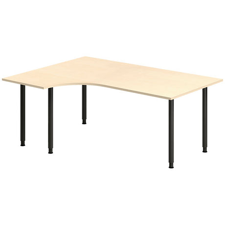 Ergoff Skrivebord DNA, Birk 1800x1200 mm Venstre I-ben/Sort – Skriveborde (billede 1)
