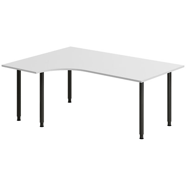 Ergoff Skrivebord DNA, Lysgrå 1800x1200 mm Venstre I-ben/Sort – Skriveborde (billede 1)