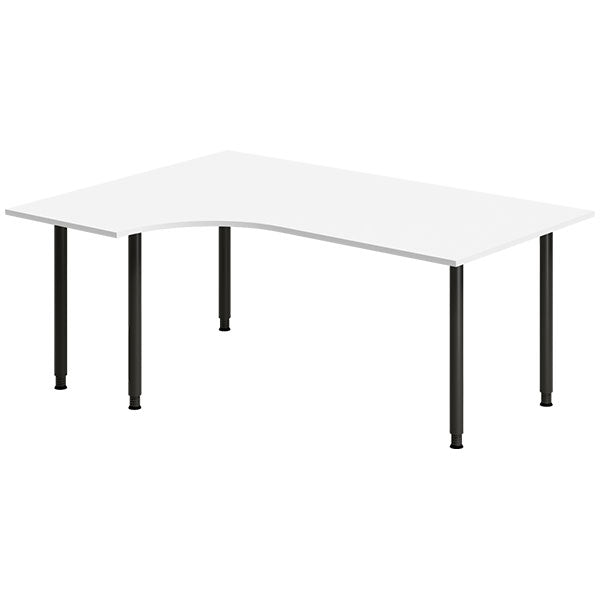 Ergoff Skrivebord DNA, Hvid 1800x1200mm Venstre I-ben/Sort – Skriveborde (billede 1)