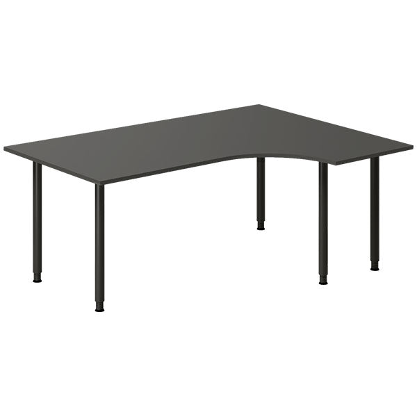 Ergoff Skrivebord DNA, Antracit 1800x1200 mm Højre I-ben/Sort – Skriveborde (billede 1)