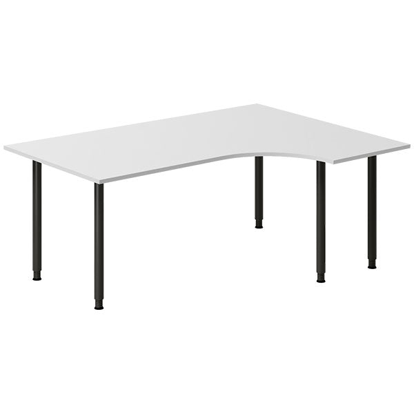 Ergoff Skrivebord DNA, Lysgrå 1800x1200 mm Højre I-ben/Sort – Skriveborde (billede 1)