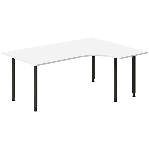 Ergoff Skrivebord DNA, Hvid 1800x1200mm Højre I-ben/Sort – Skriveborde (billede 1)