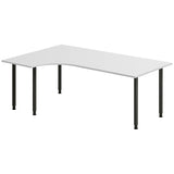 Ergoff Skrivebord DNA, Lysgrå 2000x1200 mm Venstre I-ben/Sort – Skriveborde (billede 1)