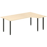 Ergoff Skrivebord DNA, Birk 2000x1200 mm Højre I-ben/Sort – Skriveborde (billede 1)