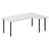 Ergoff Skrivebord DNA, Lysgrå 2000x1200 mm Højre I-ben/Sort – Skriveborde (billede 1)