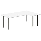 Ergoff Skrivebord DNA, Hvid 2000x1200mm Højre I-ben/Sort – Skriveborde (billede 1)