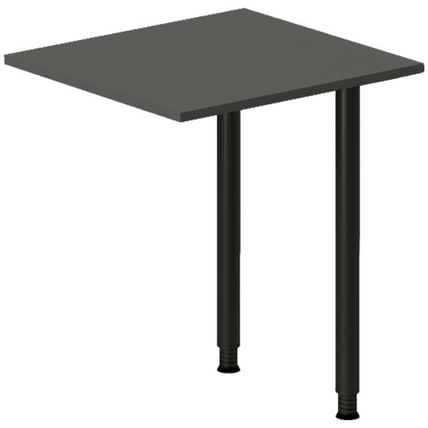Ergoff Skrivebord, tilbyg DNA Antracit 600x600 mm I-ben Sort – Skrivebordstilbyg (billede 1)