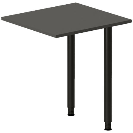 Ergoff Skrivebord, tilbyg DNA Antracit 600x600 mm I-ben Sort – Skrivebordstilbyg (billede 1)