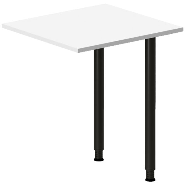 Ergoff Skrivebord, tilbyg DNA Hvid 600x600mm I-ben Sort – Skrivebordstilbyg (billede 1)