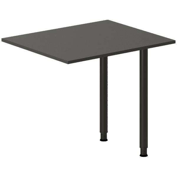 Ergoff Skrivebord, tilbyg DNA Antracit 800x600 mm I-ben Sort – Skrivebordstilbyg (billede 1)