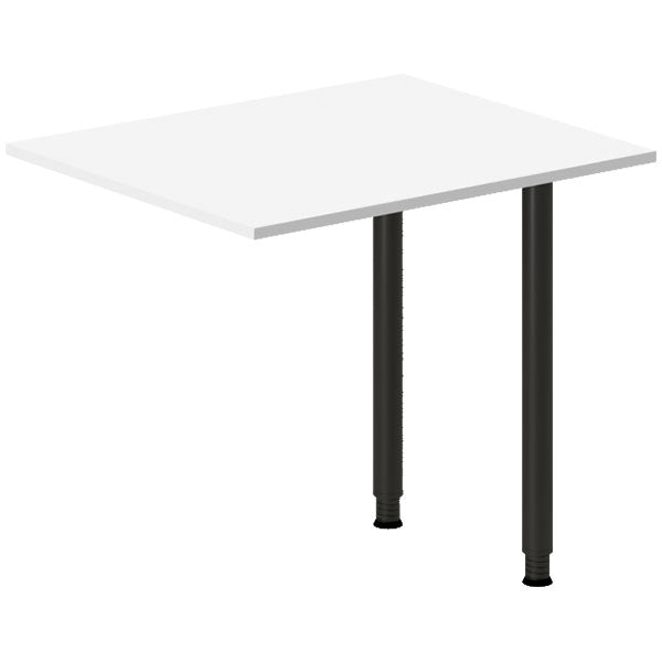 Ergoff Skrivebord, tilbyg DNA Hvid 800x600mm I-ben Sort – Skrivebordstilbyg (billede 1)
