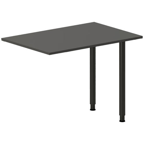 Ergoff Skrivebord, tilbyg DNA Antracit 1000x600 mm I-ben Sort – Skrivebordstilbyg (billede 1)