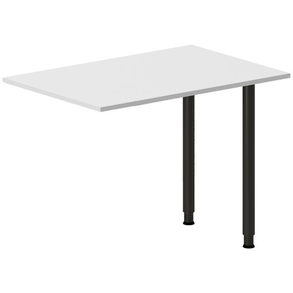 Ergoff Skrivebord, tilbyg DNA Lys grå 1000x600 mm I-ben Sort – Skrivebordstilbyg (billede 1)