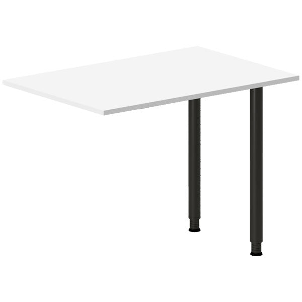 Ergoff Skrivebord, tilbyg DNA Hvid 1000x600mm I-ben Sort – Skrivebordstilbyg (billede 1)