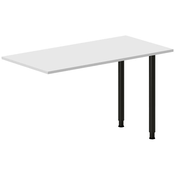 Ergoff Skrivebord, tilbyg DNA Lys grå 1200x600 mm I-ben Sort – Skrivebordstilbyg (billede 1)