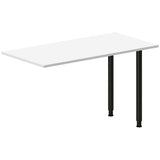 Ergoff Skrivebord, tilbyg DNA Hvid 1200x600mm I-ben Sort – Skrivebordstilbyg (billede 1)