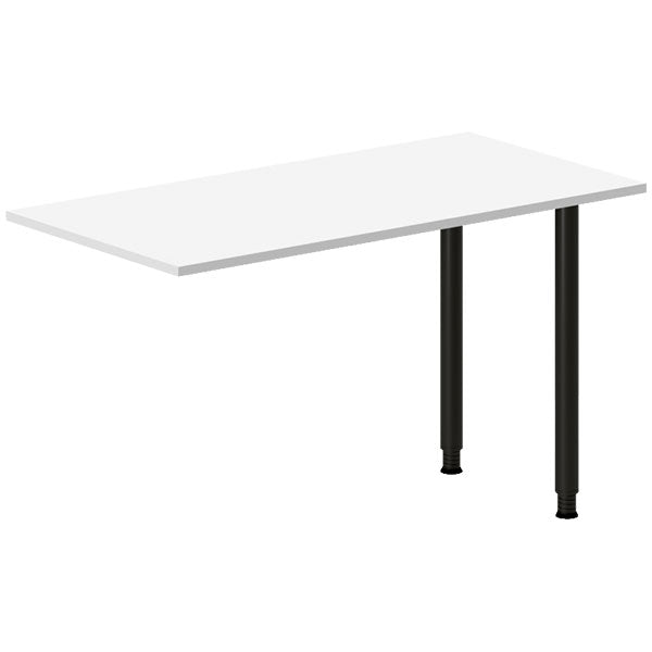 Ergoff Skrivebord, tilbyg DNA Hvid 1200x600mm I-ben Sort – Skrivebordstilbyg (billede 1)