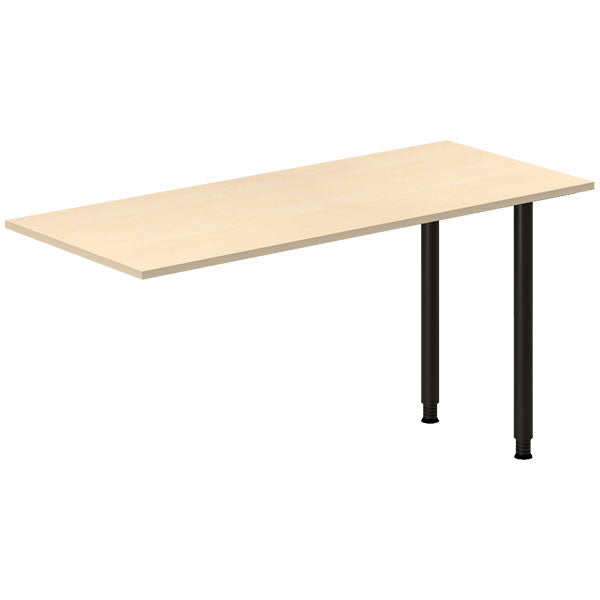 Ergoff Skrivebord, tilbyg DNA Birk 1400x600 mm I-ben Sort – Skrivebordstilbyg (billede 1)