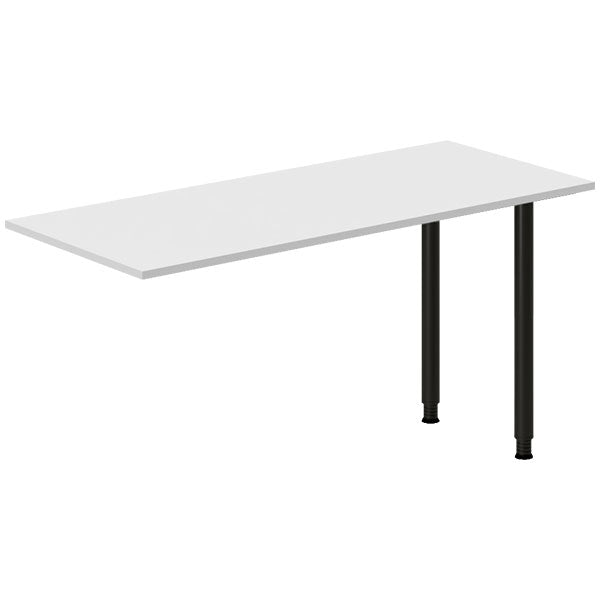 Ergoff Skrivebord, tilbyg DNA Lys grå 1400x600 mm I-ben Sort – Skrivebordstilbyg (billede 1)