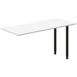 Ergoff Skrivebord, tilbyg DNA Hvid 1400x600mm I-ben Sort – Skrivebordstilbyg (billede 1)