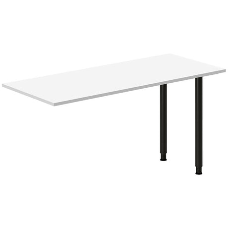 Ergoff Skrivebord, tilbyg DNA Hvid 1400x600mm I-ben Sort – Skrivebordstilbyg (billede 1)