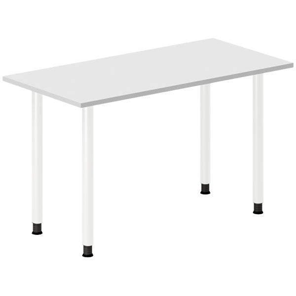Ergoff Skrivebord DNA, Lysgrå 1200x600 mm I-ben/Hvid – Skriveborde (billede 1)