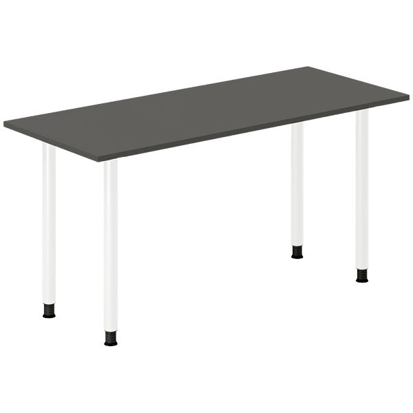 Ergoff Skrivebord DNA, Antracit 1400x600 mm I-ben/Hvid – Skriveborde (billede 1)