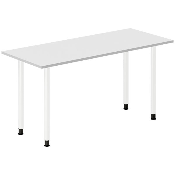 Ergoff Skrivebord DNA, Lysgrå 1400x600 mm I-ben/Hvid – Skriveborde (billede 1)