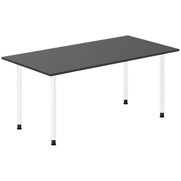Ergoff Skrivebord DNA, Antracit 1600x800 mm I-ben/Hvid – Skriveborde (billede 1)