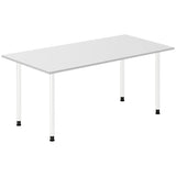 Ergoff Skrivebord DNA, Lysgrå 1600x800 mm I-ben/Hvid – Skriveborde (billede 1)