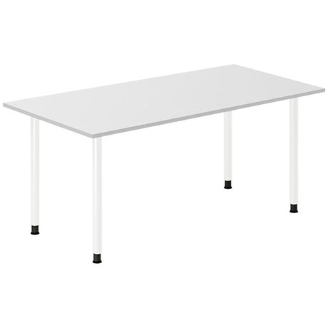 Ergoff Skrivebord DNA, Lysgrå 1600x800 mm I-ben/Hvid – Skriveborde (billede 1)