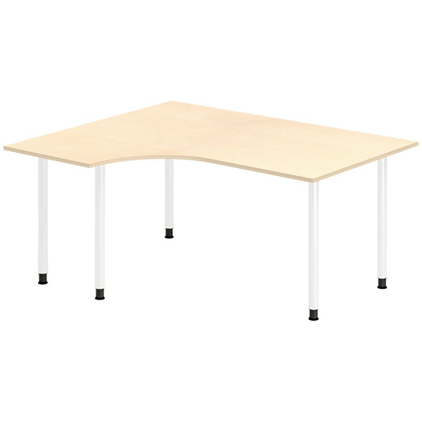 Ergoff Skrivebord DNA, Birk 1600x1200 mm Venstre I-ben/Hvid – Skriveborde (billede 1)