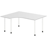 Ergoff Skrivebord DNA, Lysgrå 1600x1200 mm Venstre I-ben/Hvid – Skriveborde (billede 1)