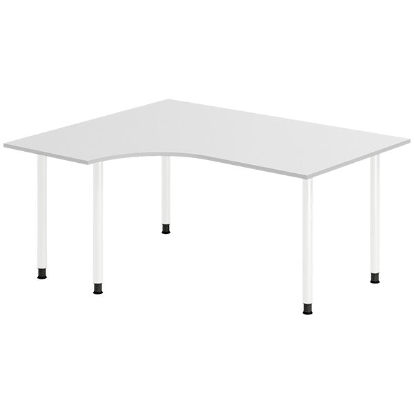 Ergoff Skrivebord DNA, Lysgrå 1600x1200 mm Venstre I-ben/Hvid – Skriveborde (billede 1)