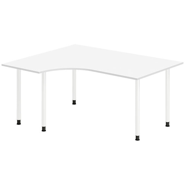 Ergoff Skrivebord DNA, Hvid 1600x1200mm Venstre I-ben/Hvid – Skriveborde (billede 1)