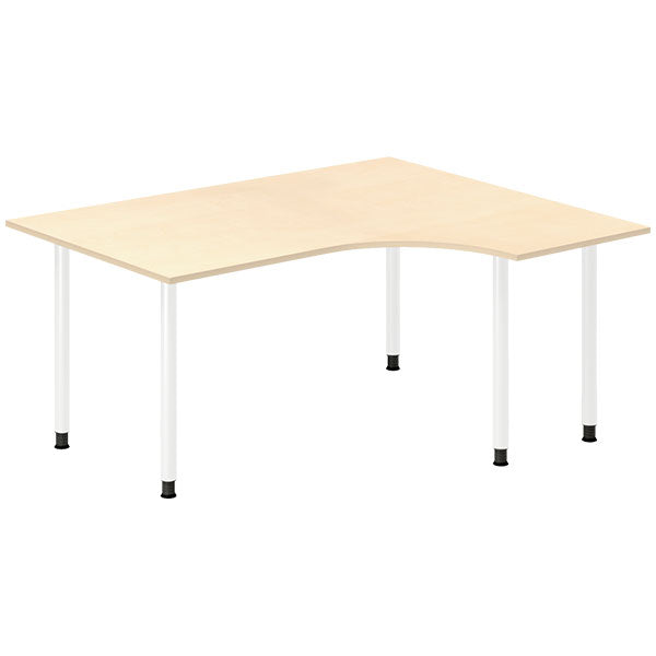 Ergoff Skrivebord DNA, Birk 1600x1200 mm Højre I-ben/Hvid – Skriveborde (billede 1)