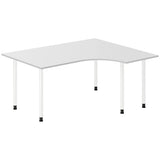 Ergoff Skrivebord DNA, Lysgrå 1600x1200 mm Højre I-ben/Hvid – Skriveborde (billede 1)