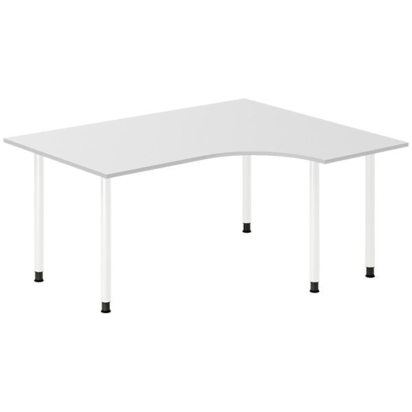 Ergoff Skrivebord DNA, Lysgrå 1600x1200 mm Højre I-ben/Hvid – Skriveborde (billede 1)