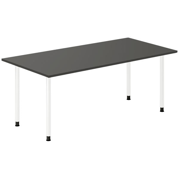 Ergoff Skrivebord DNA, Antracit 1800x800 mm I-ben/Hvid – Skriveborde (billede 1)