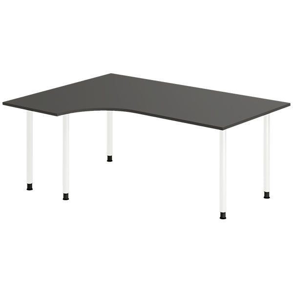 Ergoff Skrivebord DNA, Antracit 1800x1200 mm Venstre I-ben/Hvid – Skriveborde (billede 1)