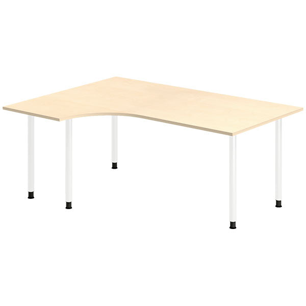 Ergoff Skrivebord DNA, Birk 1800x1200 mm Venstre I-ben/Hvid – Skriveborde (billede 1)