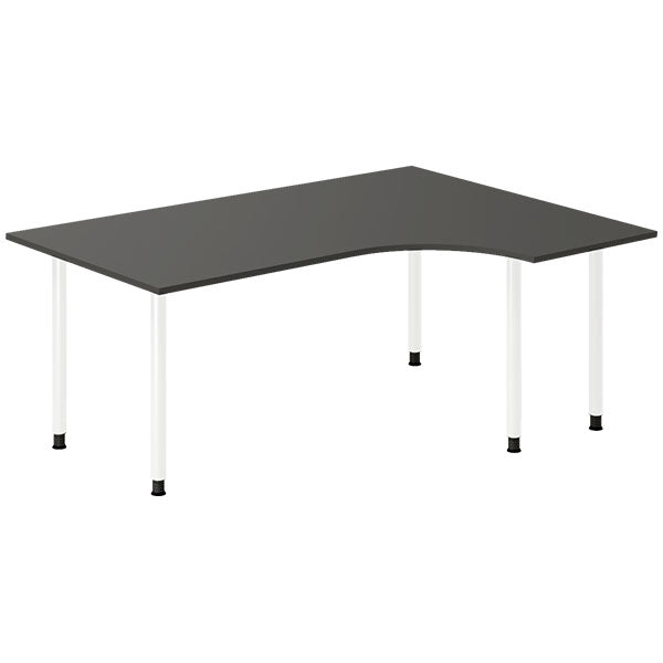 Ergoff Skrivebord DNA, Antracit 1800x1200 mm Højre I-ben/Hvid – Skriveborde (billede 1)