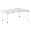Ergoff Skrivebord DNA, Lysgrå 1800x1200 mm Højre I-ben/Hvid – Skriveborde (billede 1)